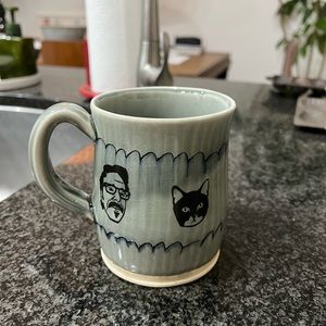 WTF POW!! Mug Marc Maron and Brian R. Jones Rare HTF Grayish Green